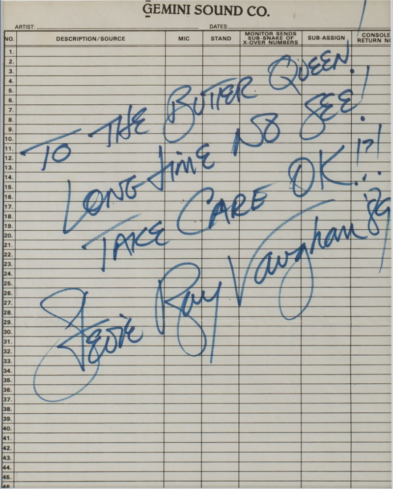 Stevie Ray Vaughan Autograph