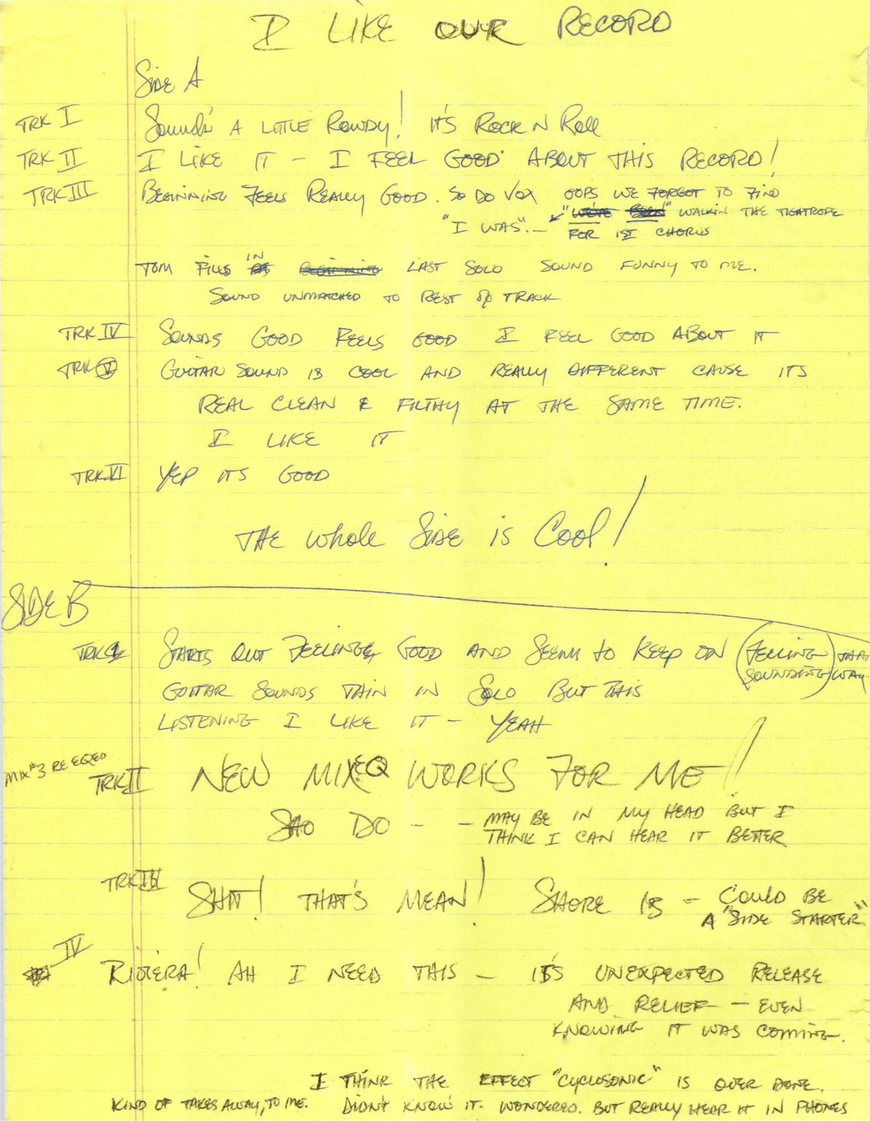 Stevie's Notes on In Step
