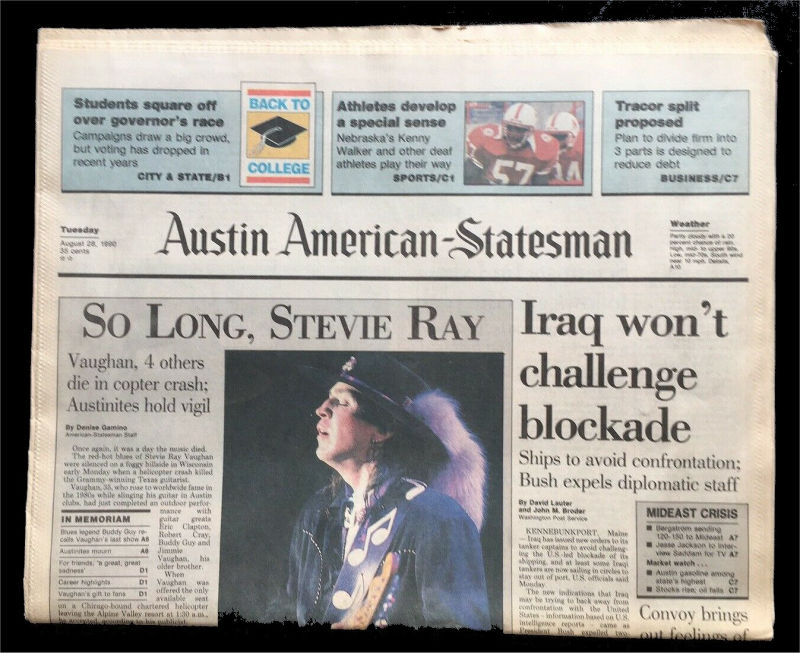 Stevie Ray Vaughan Death Newspaper Report