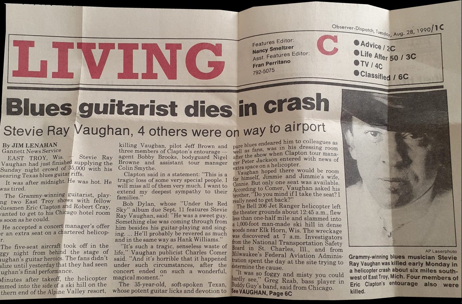 Stevie Ray Vaughan - Utica Observer Dispatch